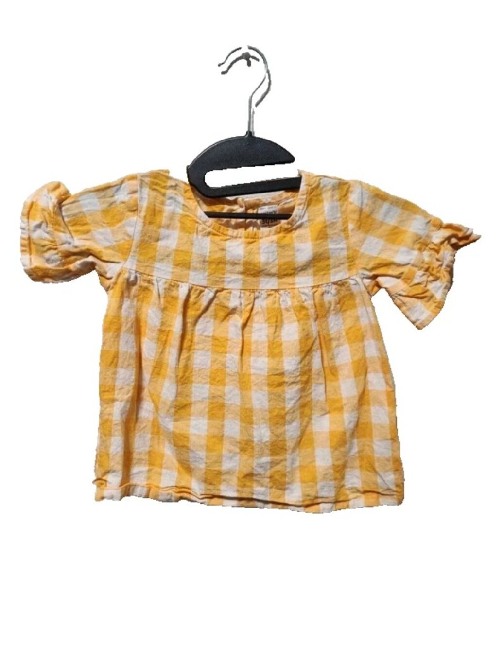 Carter's Yellow Plaid Top Girls 3T Very Good Condition